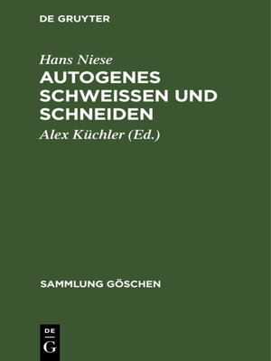 cover image of Autogenes Schweißen und Schneiden